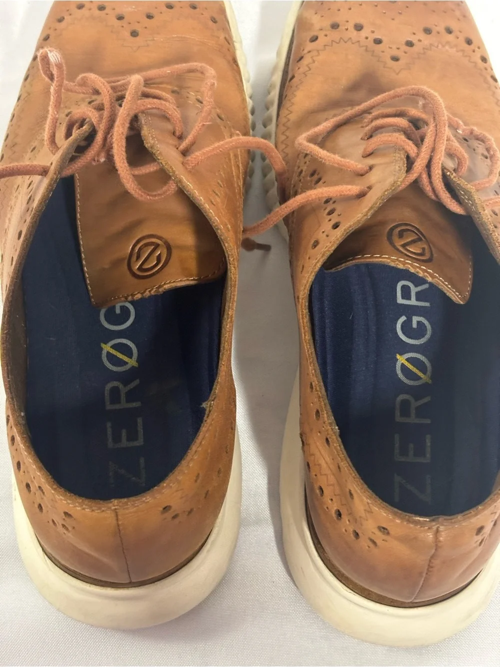 Cole Haan 2.Zerogrand Mens Size 10.5 Brown Classic Leather Wingtip Oxford Shoes